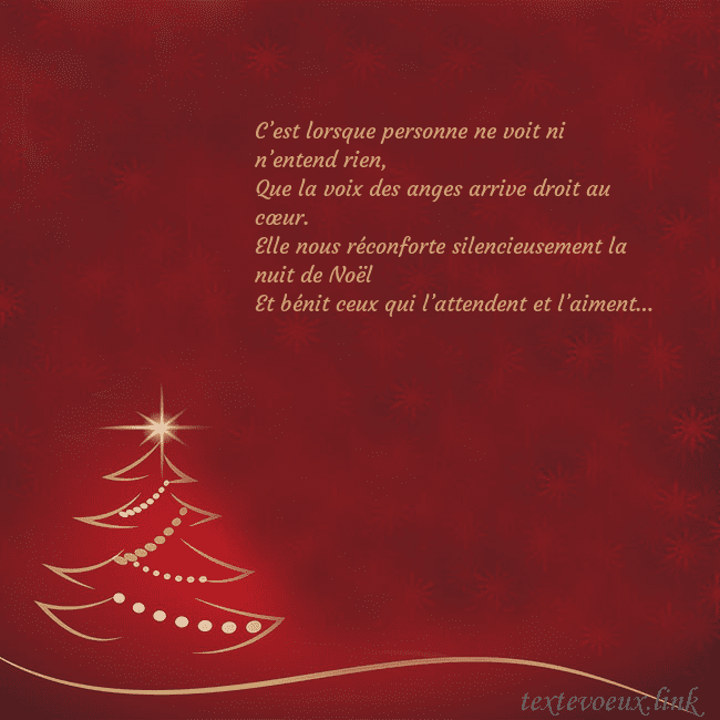 Carte de Noël rouge avec sapin de Noël doré