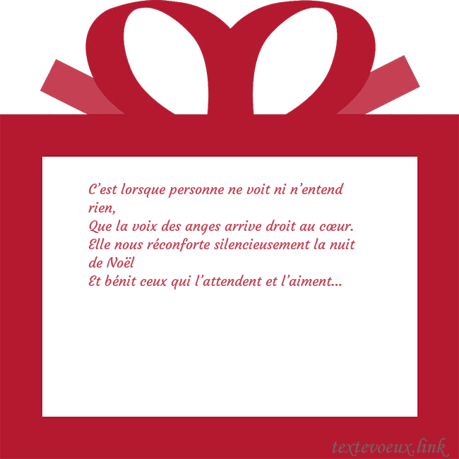 Carte du Nouvel An - un cadeau rouge C’est lorsque personne ne voit ni n’entend rien,
Q Carte du Nouvel An - un cadeau rouge