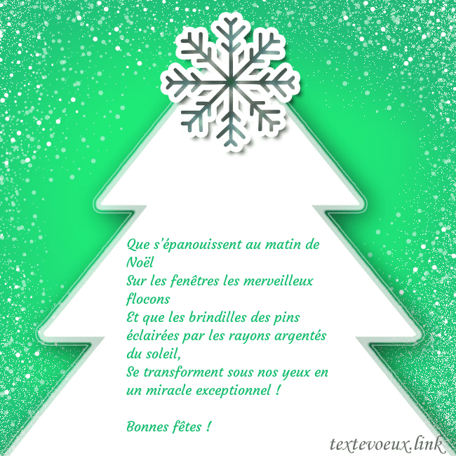 Carte postale avec un grand sapin de Noël blanc sur fond vert
Que s’épanouissent au matin de Noël
Sur les fenêt Carte postale avec un grand sapin de Noël blanc sur fond vert