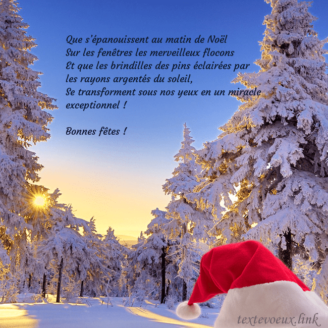 Carte de vœux avec une forêt enneigée
Que s’épanouissent au matin de Noël
Sur les fenêt Carte de vœux avec une forêt enneigée