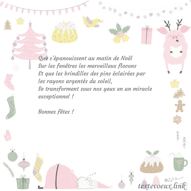Carte postale du nouvel an avec un cochon
Que s’épanouissent au matin de Noël
Sur les fenêt Carte postale du nouvel an avec un cochon