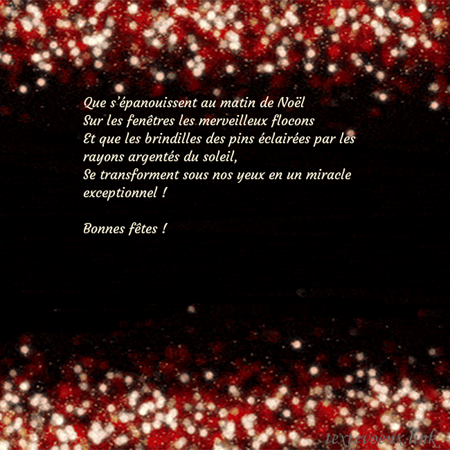 Carte postale animée clignotante noir et rouge
Que s’épanouissent au matin de Noël
Sur les fenêt Carte postale animée clignotante noir et rouge