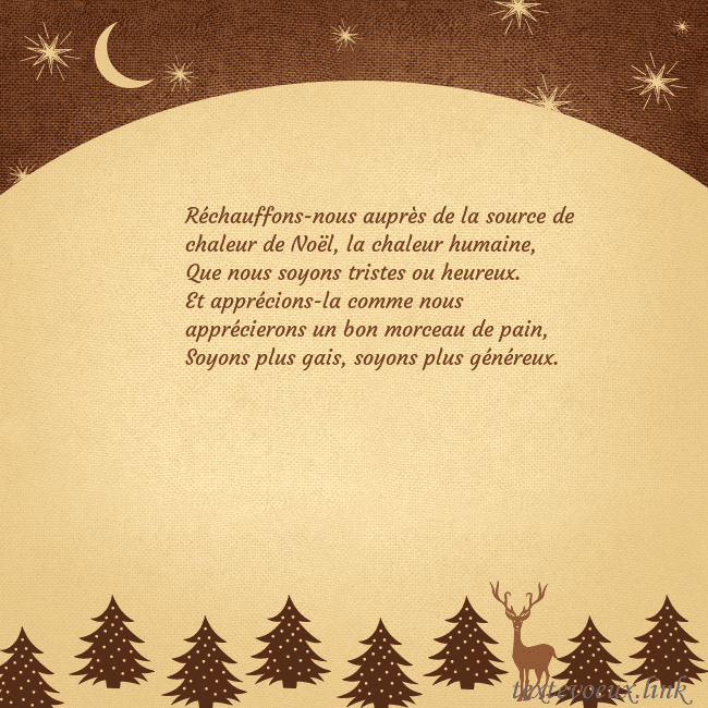 Carte postale marron avec étoiles et lune Réchauffons-nous auprès de la source de chaleur de Carte postale marron avec étoiles et lune