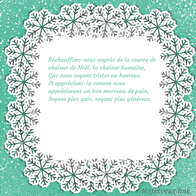 Carte de vœux avec des flocons de neige Réchauffons-nous auprès de la source de chaleur de Carte de vœux avec des flocons de neige