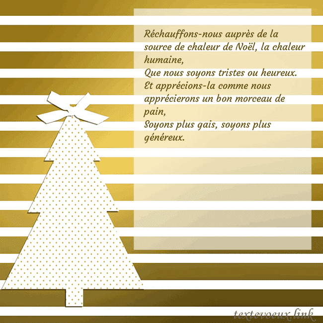 Carte postale étincelante d'or avec sapin de Noël Réchauffons-nous auprès de la source de chaleur de Carte postale étincelante d'or avec sapin de Noël