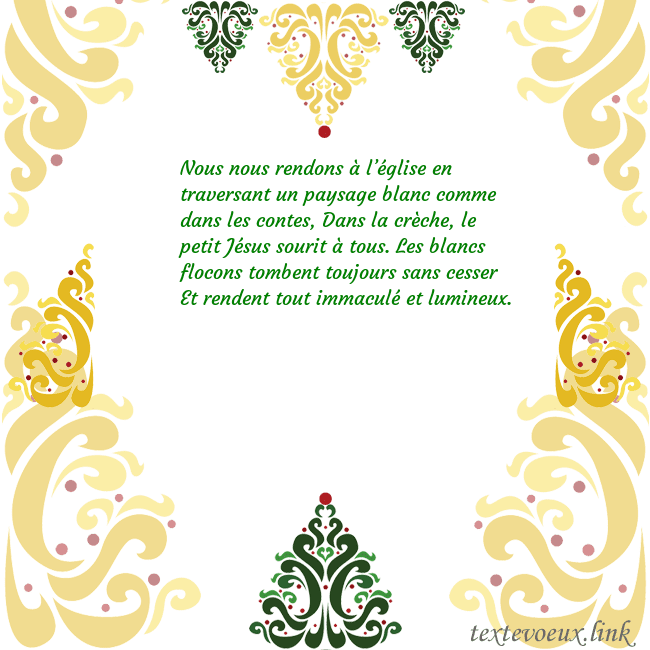 Carte de vœux avec des décorations de Noël Nous nous rendons à l’église en traversant un pays Carte de vœux avec des décorations de Noël