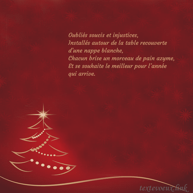 Carte de Noël rouge avec sapin de Noël doré
