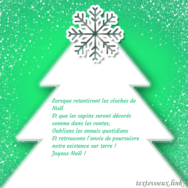 Carte postale avec un grand sapin de Noël blanc sur fond vert Lorsque retentiront les cloches de Noël
Et que les Carte postale avec un grand sapin de Noël blanc sur fond vert