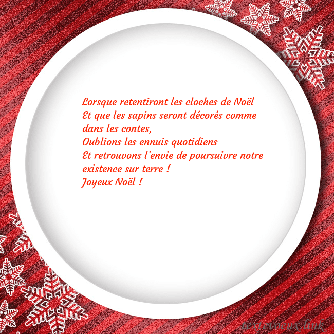 Carte de vœux avec un cadre rouge Lorsque retentiront les cloches de Noël
Et que les Carte de vœux avec un cadre rouge
