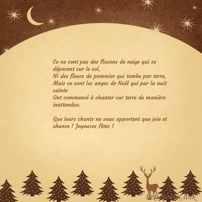 Carte postale marron avec étoiles et lune Ce ne sont pas des flocons de neige qui se déposen Carte postale marron avec étoiles et lune