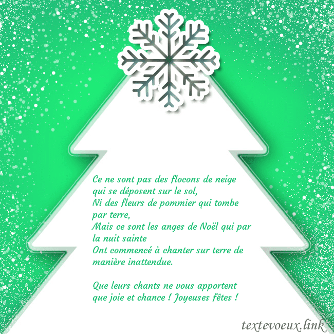 Carte postale avec un grand sapin de Noël blanc sur fond vert Ce ne sont pas des flocons de neige qui se déposen Carte postale avec un grand sapin de Noël blanc sur fond vert