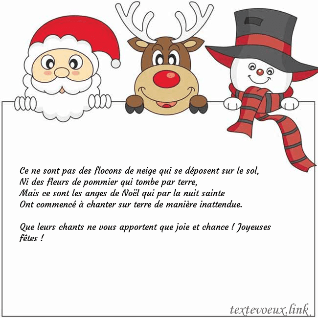 Carte de vœux avec le père Noël, le cerf et le bonhomme de neige