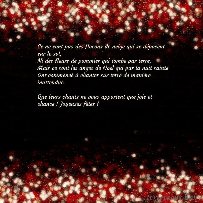 Carte postale animée clignotante noir et rouge Ce ne sont pas des flocons de neige qui se déposen Carte postale animée clignotante noir et rouge