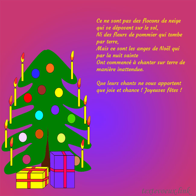 Carte postale avec un sapin de Noël peint Ce ne sont pas des flocons de neige qui se déposen Carte postale avec un sapin de Noël peint