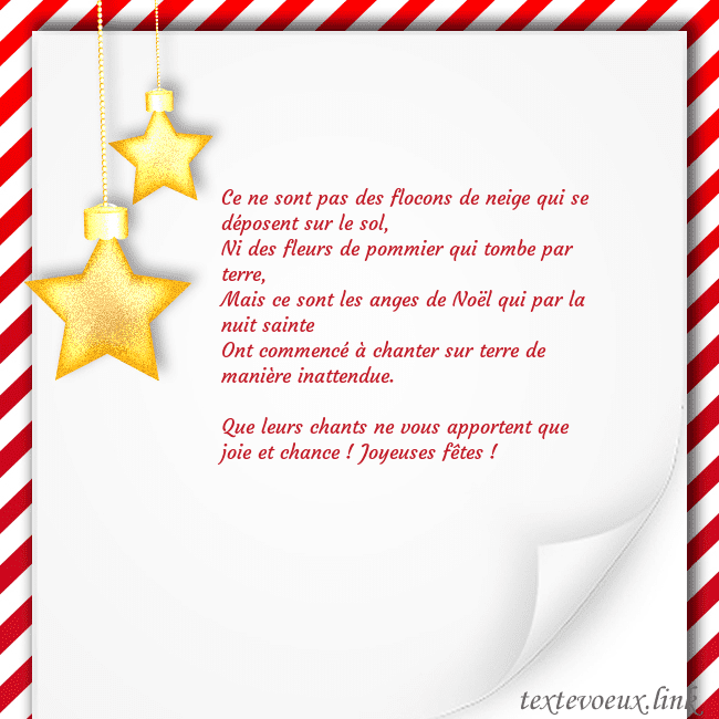 Carte de Noël avec des étoiles d'or Ce ne sont pas des flocons de neige qui se déposen Carte de Noël avec des étoiles d'or