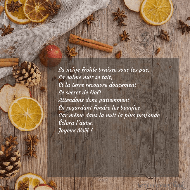 Une carte postale qui sent bon Noël La neige froide bruisse sous les pas,
La calme nui Une carte postale qui sent bon Noël