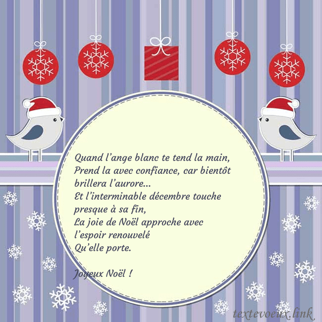 Cartes de vœux avec des oiseaux de Noël Quand l’ange blanc te tend la main,
Prend la avec Cartes de vœux avec des oiseaux de Noël