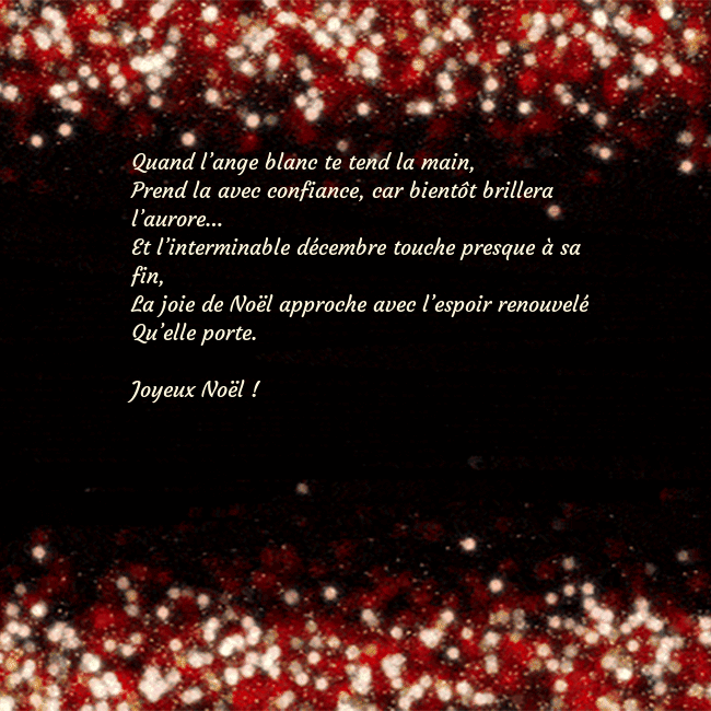 Carte postale animée clignotante noir et rouge Quand l’ange blanc te tend la main,
Prend la avec Carte postale animée clignotante noir et rouge