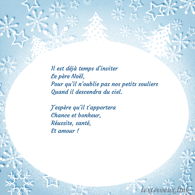 Carte de Noël avec des arbres de Noël blancs et des flocons de neige Il est déjà temps d’inviter
Le père Noël,
Pour qu Carte de Noël avec des arbres de Noël blancs et des flocons de neige