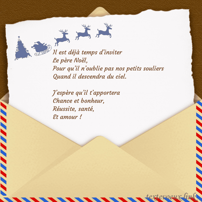 Carte postale avec enveloppe et cerf Il est déjà temps d’inviter
Le père Noël,
Pour qu Carte postale avec enveloppe et cerf
