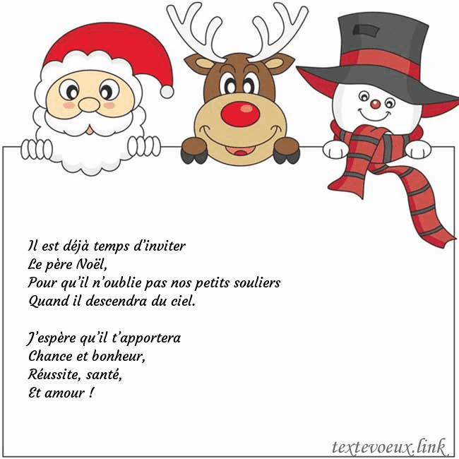 Carte de vœux avec le père Noël, le cerf et le bonhomme de neige