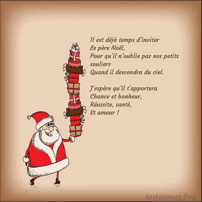 Carte de vœux avec le Père Noël et les cadeaux Il est déjà temps d’inviter
Le père Noël,
Pour qu Carte de vœux avec le Père Noël et les cadeaux