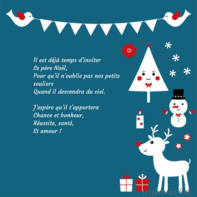 Carte postale du nouvel an avec élan, bonhomme de neige et arbre de Noël Il est déjà temps d’inviter
Le père Noël,
Pour qu Carte postale du nouvel an avec élan, bonhomme de neige et arbre de Noël