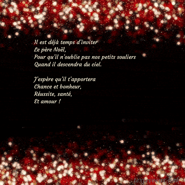 Carte postale animée clignotante noir et rouge Il est déjà temps d’inviter
Le père Noël,
Pour qu Carte postale animée clignotante noir et rouge