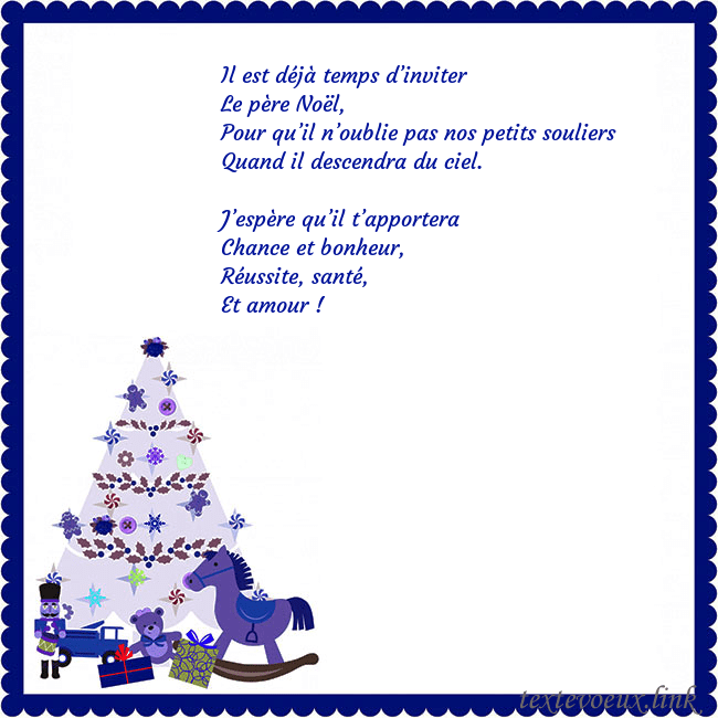 Carte du Nouvel An avec un arbre de Noël et un Casse-Noisette Il est déjà temps d’inviter
Le père Noël,
Pour qu Carte du Nouvel An avec un arbre de Noël et un Casse-Noisette