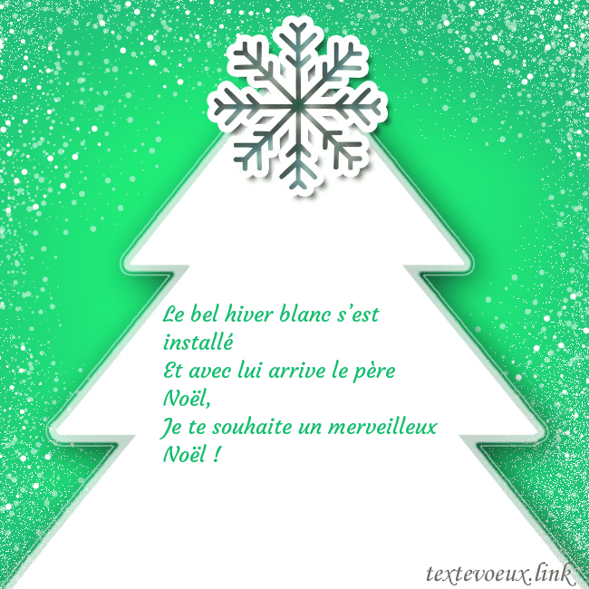 Carte postale avec un grand sapin de Noël blanc sur fond vert Le bel hiver blanc s’est installé
Et avec lui arri Carte postale avec un grand sapin de Noël blanc sur fond vert