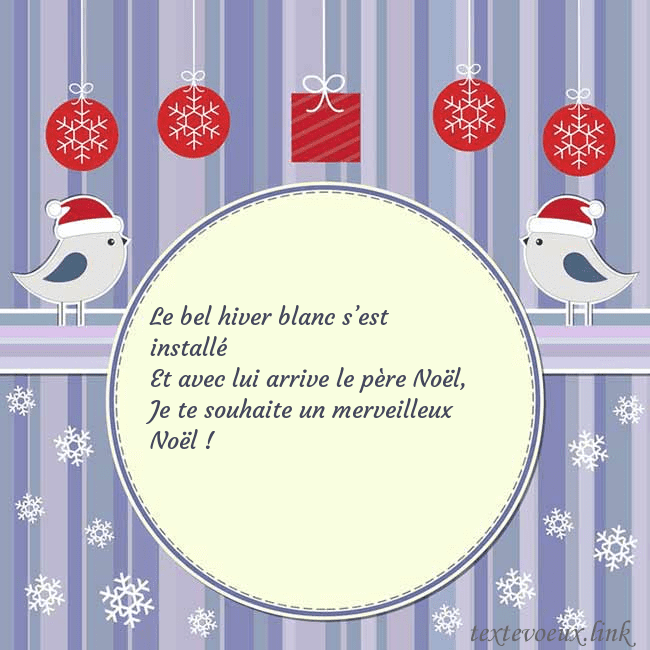 Cartes de vœux avec des oiseaux de Noël Le bel hiver blanc s’est installé
Et avec lui arri Cartes de vœux avec des oiseaux de Noël