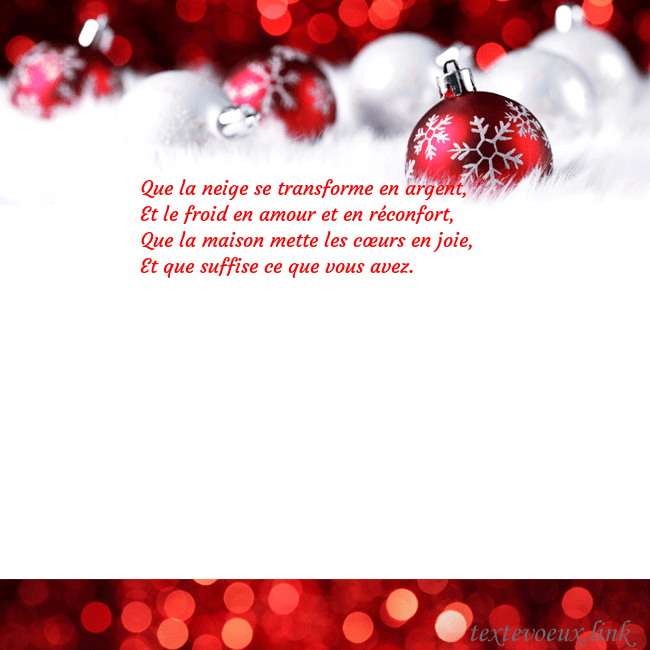 Carte de vœux avec des jouets de Noël rouges Que la neige se transforme en argent,
Et le froid Carte de vœux avec des jouets de Noël rouges