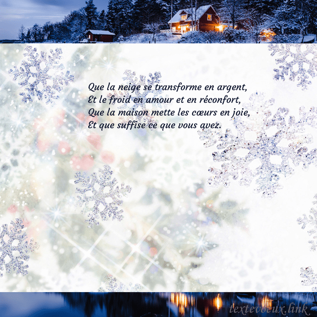 Carte postale avec village et flocons de neige Que la neige se transforme en argent,
Et le froid Carte postale avec village et flocons de neige