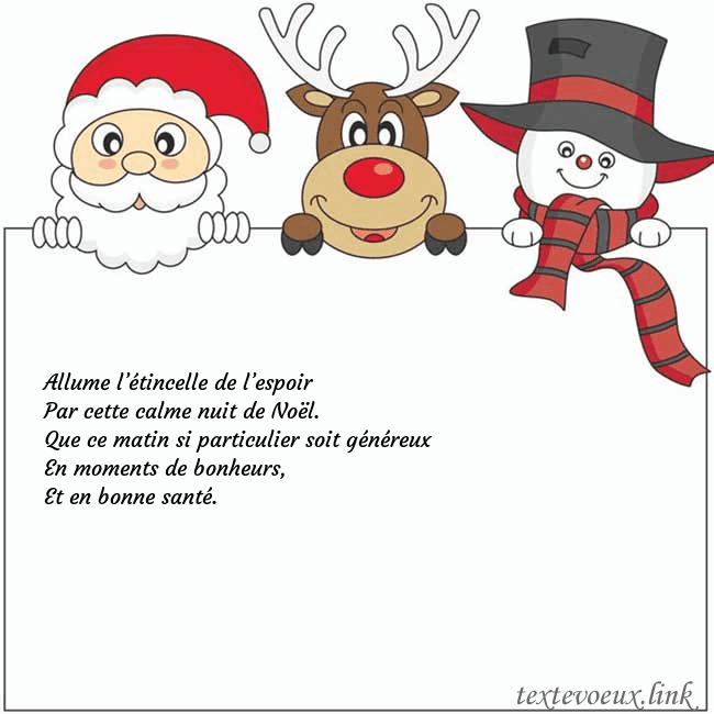 Carte de vœux avec le père Noël, le cerf et le bonhomme de neige