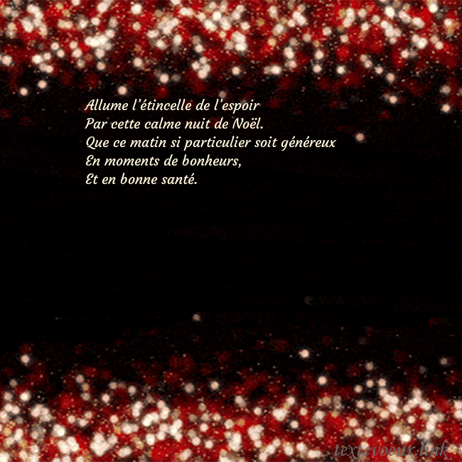 Carte postale animée clignotante noir et rouge Allume l’étincelle de l’espoir
Par cette calme nui Carte postale animée clignotante noir et rouge
