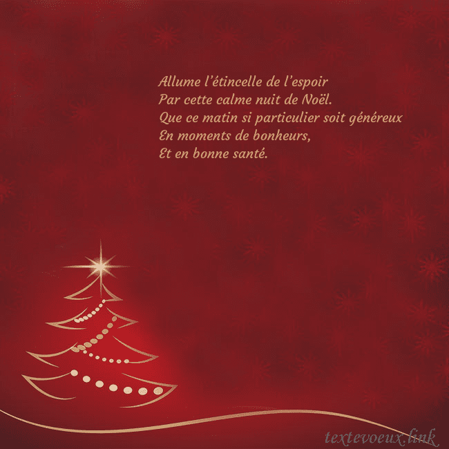 Carte de Noël rouge avec sapin de Noël doré Allume l’étincelle de l’espoir
Par cette calme nui Carte de Noël rouge avec sapin de Noël doré