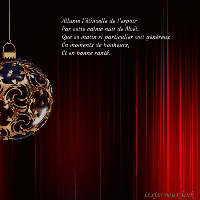 Carte de Noël rouge avec un luxueux jouet d'arbre de Noël Allume l’étincelle de l’espoir
Par cette calme nui Carte de Noël rouge avec un luxueux jouet d'arbre de Noël