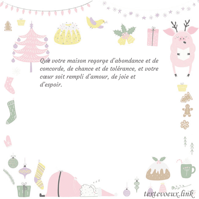 Carte postale du nouvel an avec un cochon