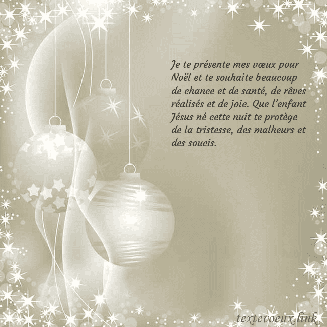 Carte de vœux avec décorations d'arbre de Noël Je te présente mes vœux pour Noël et te souhaite b Carte de vœux avec décorations d'arbre de Noël