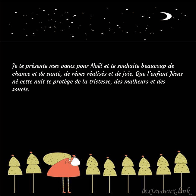 Carte de vœux avec le père Noël et les arbres de Noël Je te présente mes vœux pour Noël et te souhaite b Carte de vœux avec le père Noël et les arbres de Noël