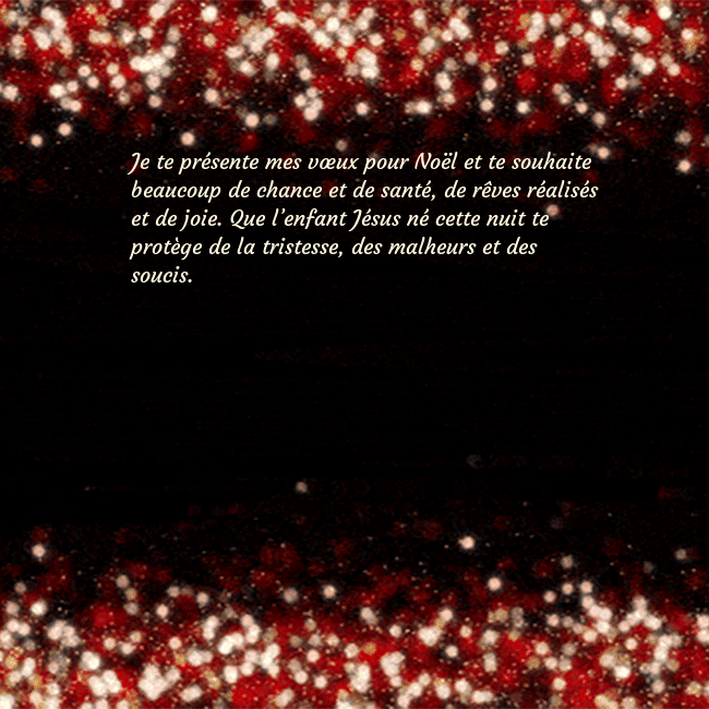 Carte postale animée clignotante noir et rouge Je te présente mes vœux pour Noël et te souhaite b Carte postale animée clignotante noir et rouge