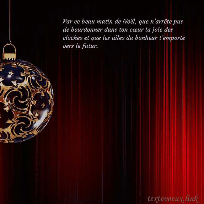 Carte de Noël rouge avec un luxueux jouet d'arbre de Noël