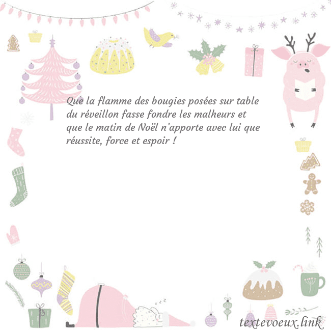 Carte postale du nouvel an avec un cochon