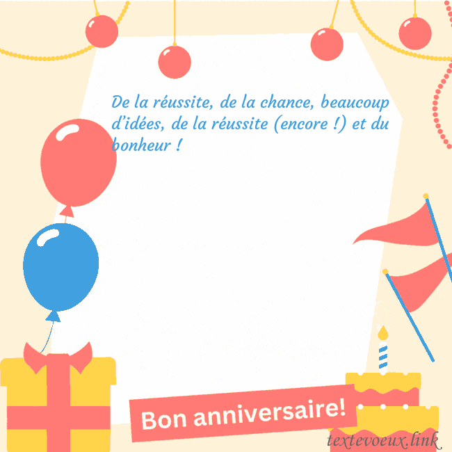 Carte d'anniversaire animée avec gâteau