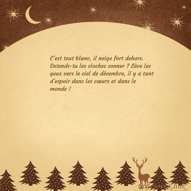 Carte postale marron avec étoiles et lune