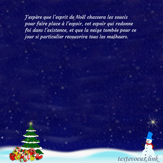 Carte postale avec le Père Noël, l'arbre de Noël et les cadeaux J’espère que l’esprit de Noël chassera les soucis Carte postale avec le Père Noël, l'arbre de Noël et les cadeaux