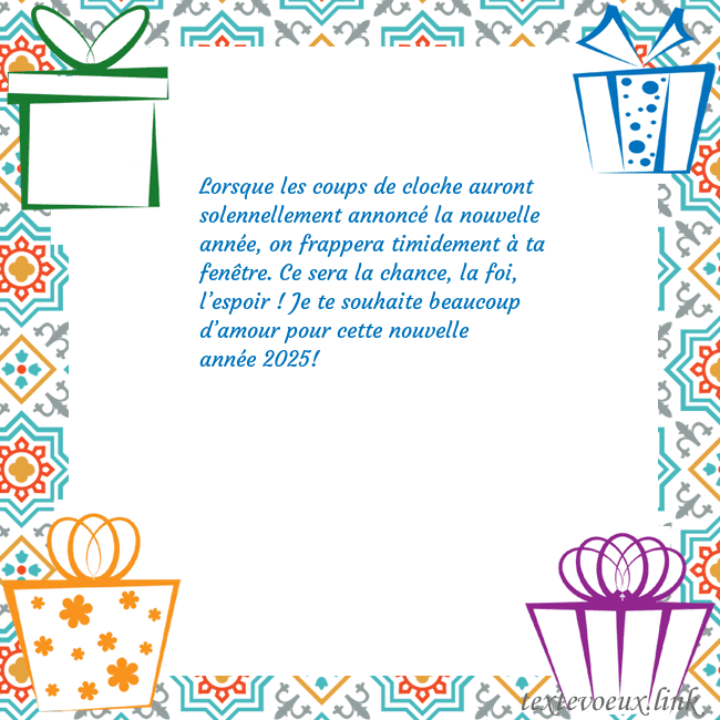 Carte postale avec des cadeaux Lorsque les coups de cloche auront solennellement Carte postale avec des cadeaux
