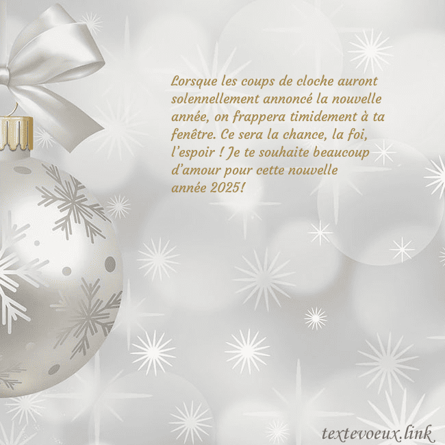 Carte postale avec un jouet de sapin de Noël en argent Lorsque les coups de cloche auront solennellement Carte postale avec un jouet de sapin de Noël en argent
