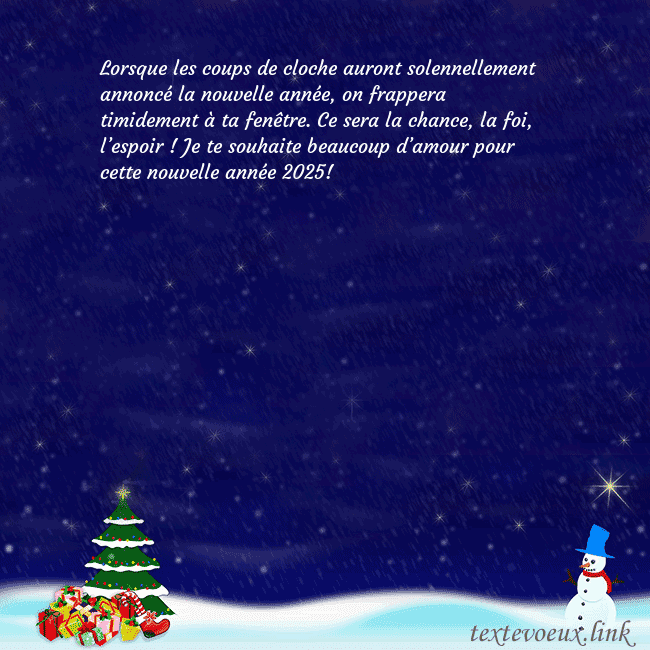 Carte postale avec le Père Noël, l'arbre de Noël et les cadeaux Lorsque les coups de cloche auront solennellement Carte postale avec le Père Noël, l'arbre de Noël et les cadeaux