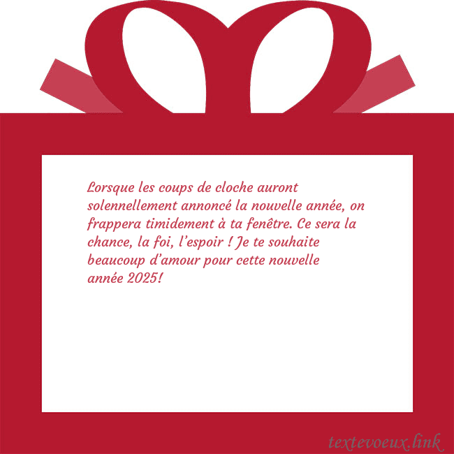 Carte du Nouvel An - un cadeau rouge